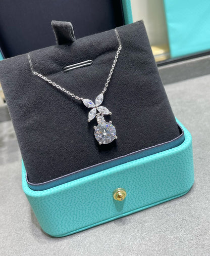 [Dawnora Jewelry]VICTORIA PENDANT SILVER DIAMOND NECKLACE