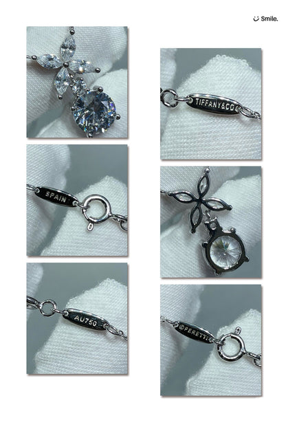 [Dawnora Jewelry]VICTORIA PENDANT SILVER DIAMOND NECKLACE