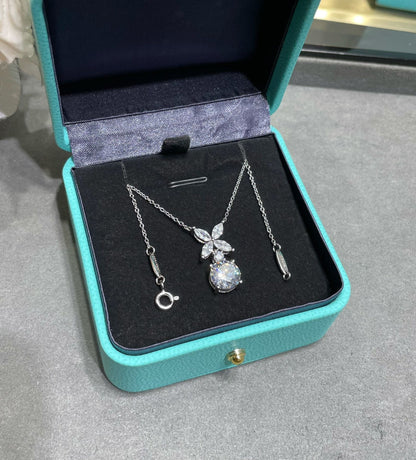 [Dawnora Jewelry]VICTORIA PENDANT SILVER DIAMOND NECKLACE