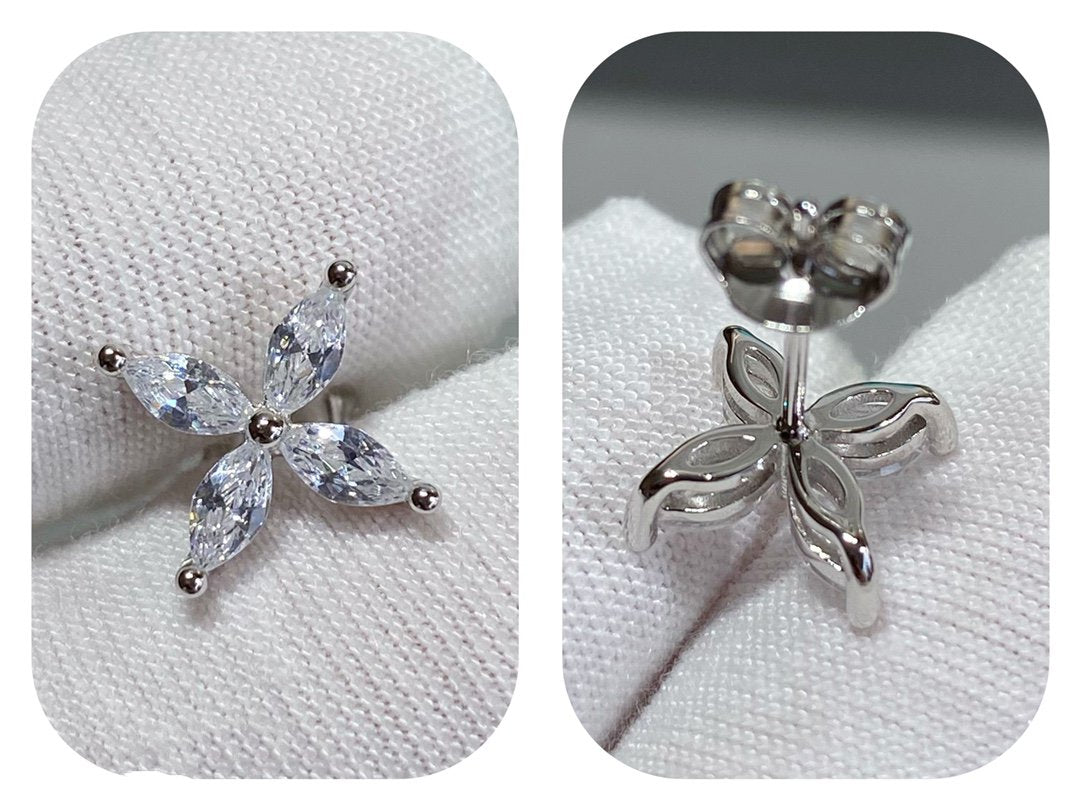 [Dawnora Jewelry]VICTORIA SILVER DIAMOND STUD MINI EARRINGS