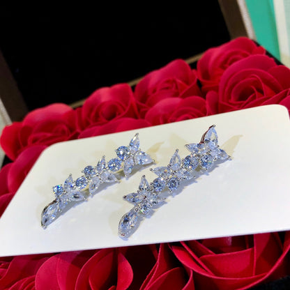 [Dawnora Jewelry]VICTORIA SILVER DIAMOND DROP EARRINGS