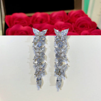 [Dawnora Jewelry]VICTORIA SILVER DIAMOND DROP EARRINGS