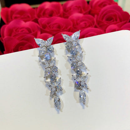 [Dawnora Jewelry]VICTORIA SILVER DIAMOND DROP EARRINGS