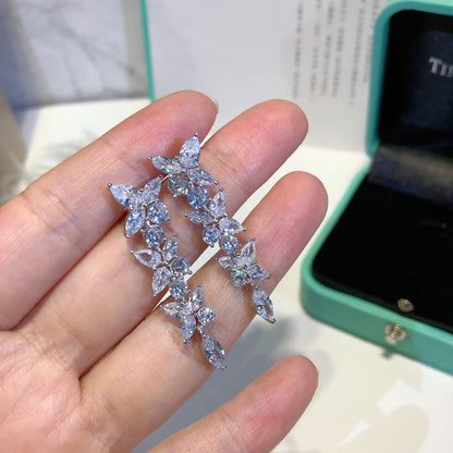 [Dawnora Jewelry]VICTORIA SILVER DIAMOND DROP EARRINGS