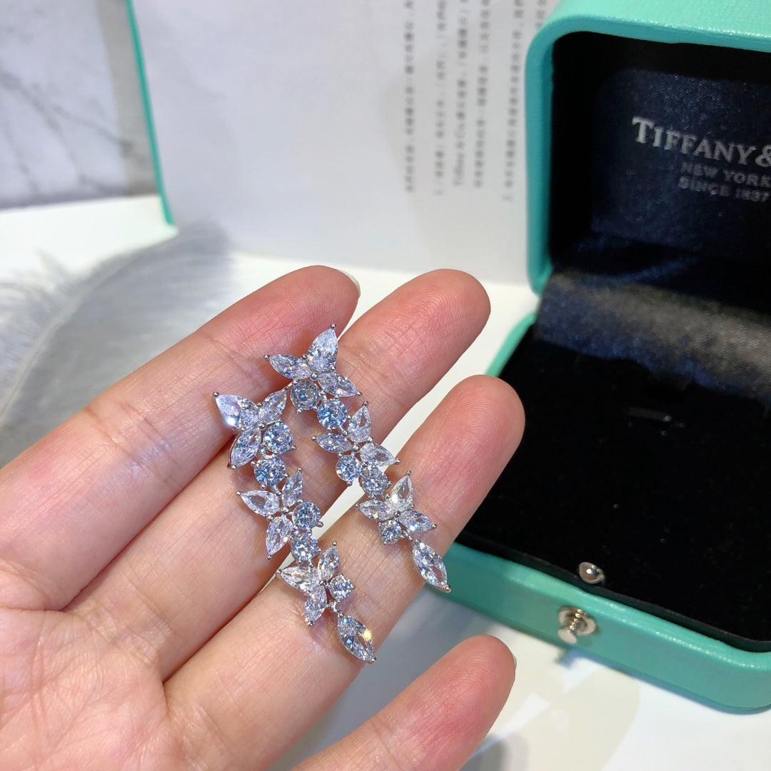 [Dawnora Jewelry]VICTORIA SILVER DIAMOND DROP EARRINGS