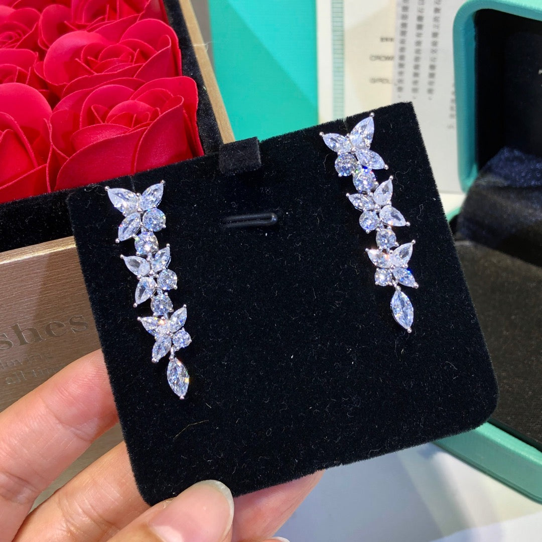 [Dawnora Jewelry]VICTORIA SILVER DIAMOND DROP EARRINGS