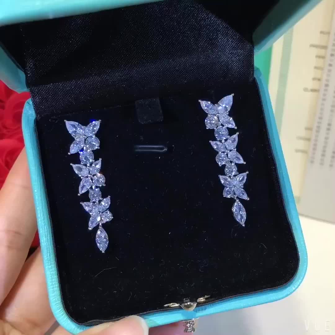 [Dawnora Jewelry]VICTORIA SILVER DIAMOND DROP EARRINGS
