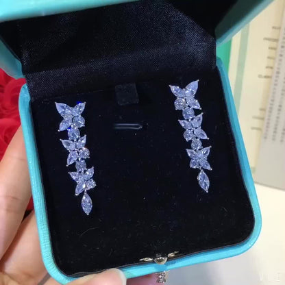 [Dawnora Jewelry]VICTORIA SILVER DIAMOND DROP EARRINGS