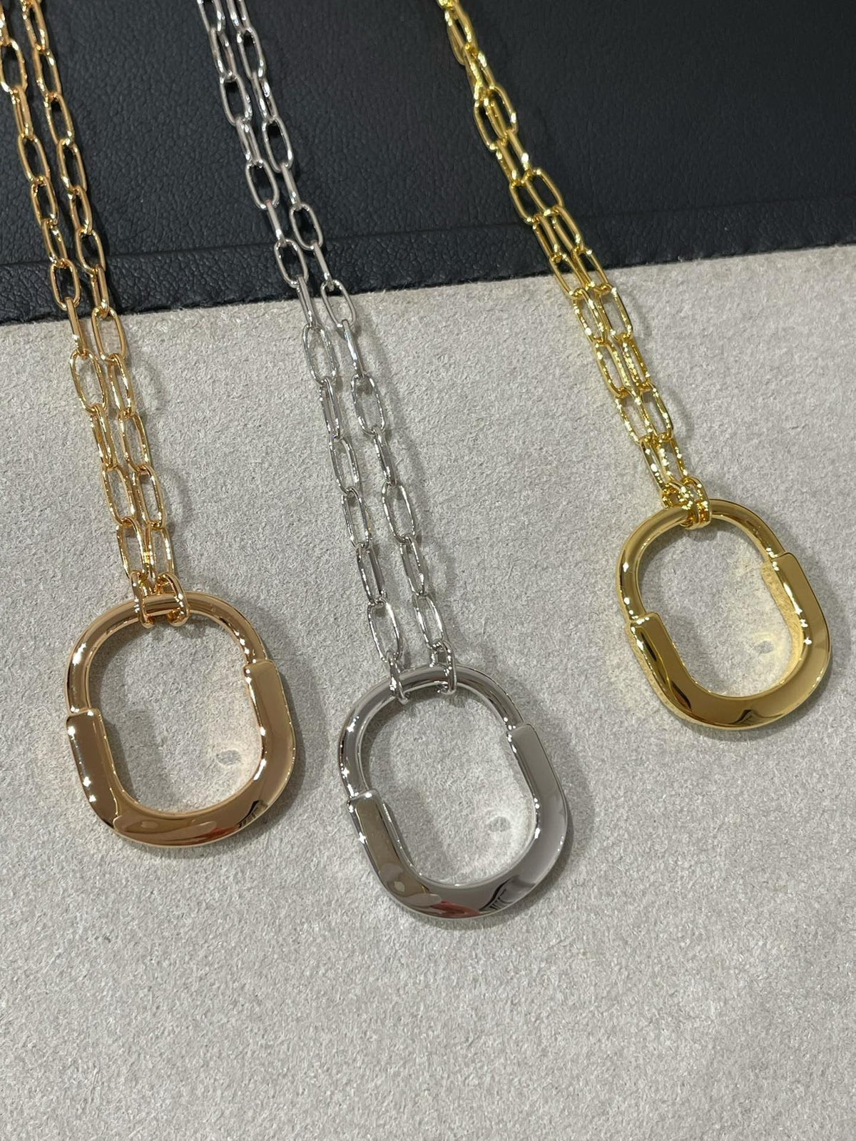 [Dawnora Jewelry]LOCK MEDIUM PENDANT DIAMOND NECKLACE
