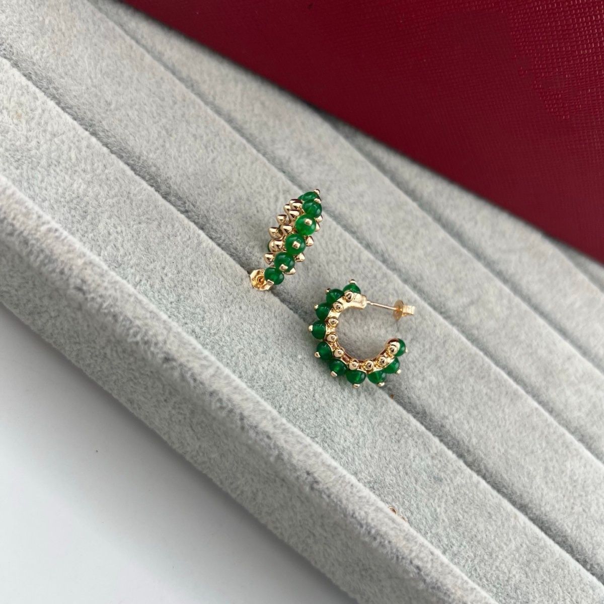 [Dawnora Jewelry]NEW COLORED GEMSTONE COLLECTION SMALL HOOP EARRINGS