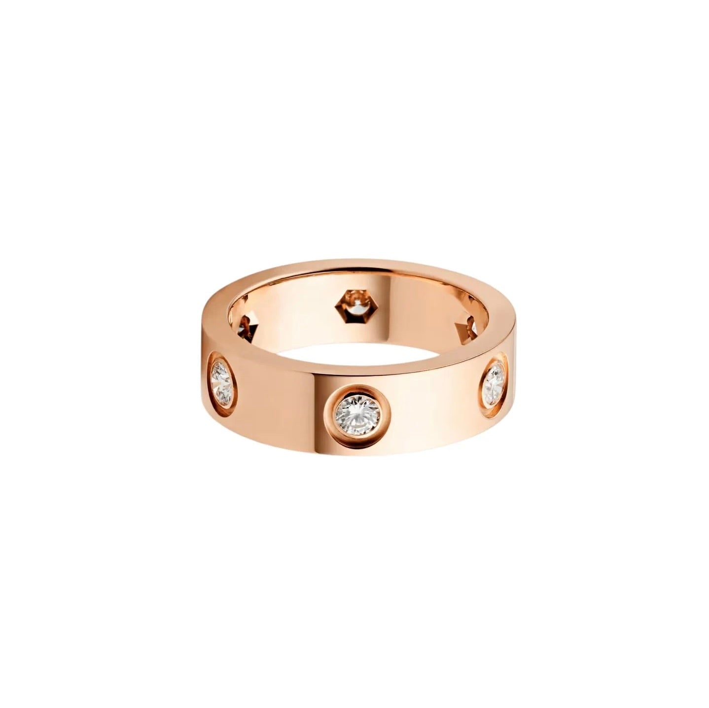 [Dawnora Jewelry]LOVE 5.5MM 6 DIAMOND RING