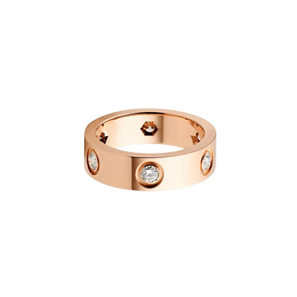 [Dawnora Jewelry]LOVE 5.5MM 6 DIAMOND RING