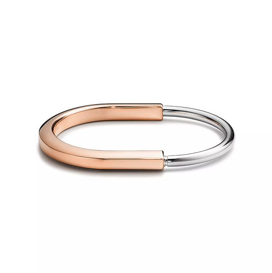[Dawnora Jewelry]LOCK BRACELET ROSE AND WHITE GOLD