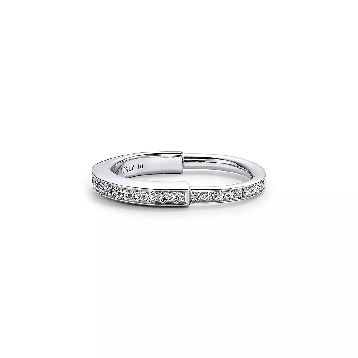 [Dawnora Jewelry]LOCK RING SILVER DIAMOND PAVED