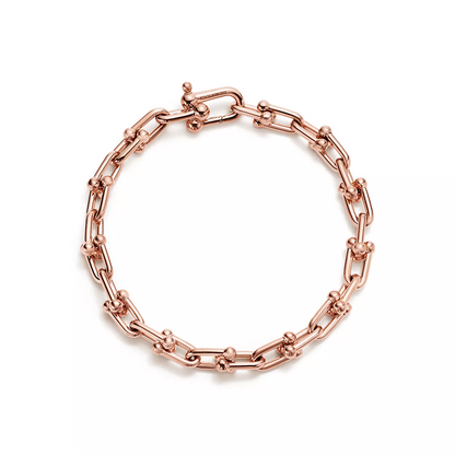 [Dawnora Jewelry]HARDWEAR SMALL LINK 26 MOTIF PINK GOLD BRACELET