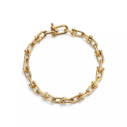 [Dawnora Jewelry]HARDWEAR SMALL LINK 26 MOTIF GOLD BRACELET
