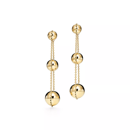 [Dawnora Jewelry]TRIPLE DROP GOLD EARRINGS