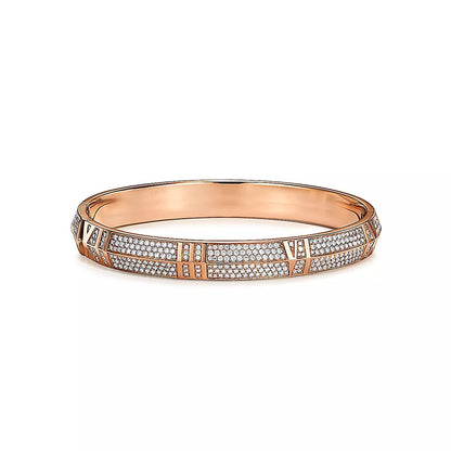[Dawnora Jewelry]ATLAS X PINK GOLD DIAMOND PAVED BRACELET