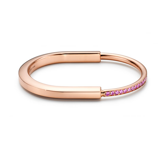 [Dawnora Jewelry]LOCK BRACELET ROSE DIAMOND PINK GOLD