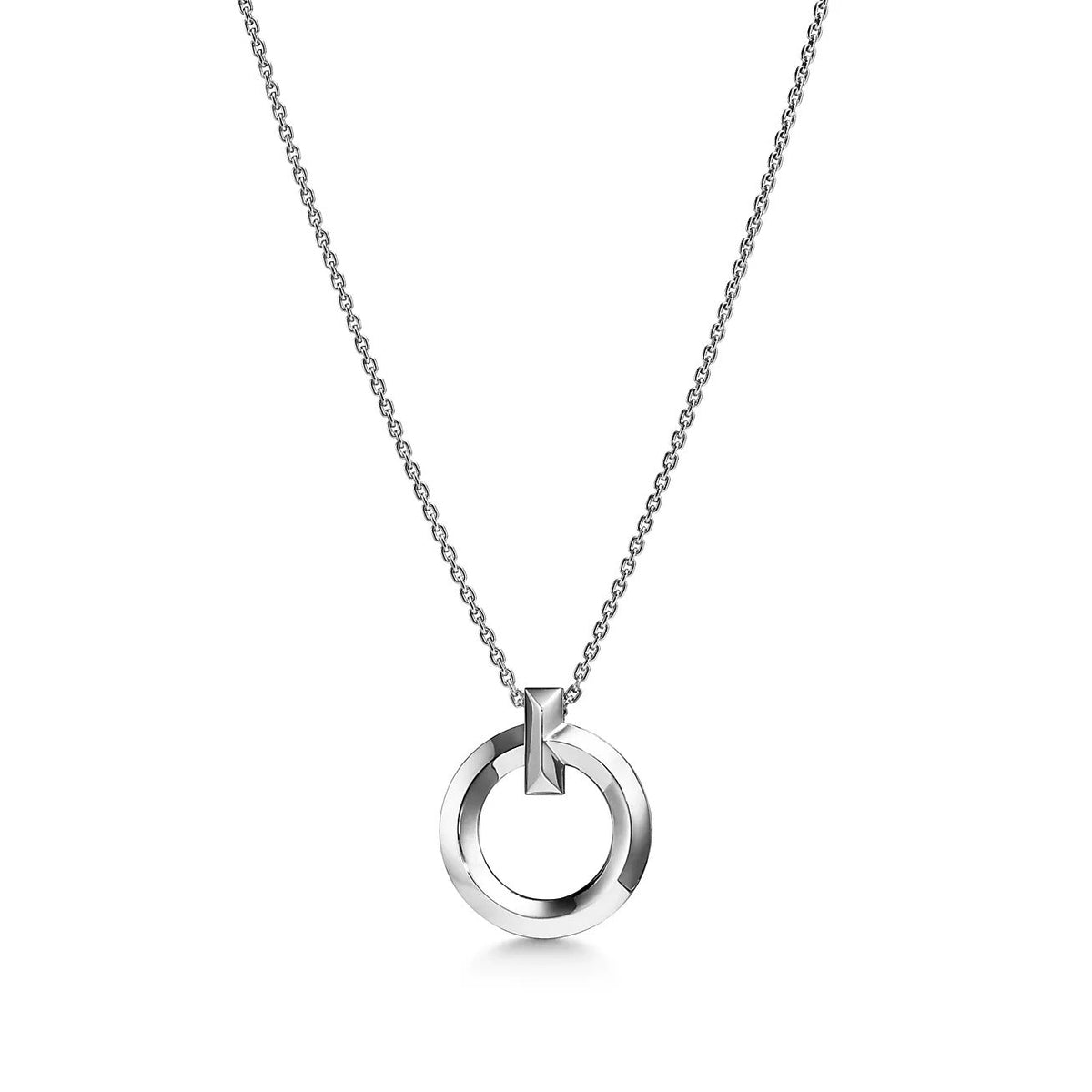 [Dawnora Jewelry]T CIRCLE PENDENT SILVER NECKLACE
