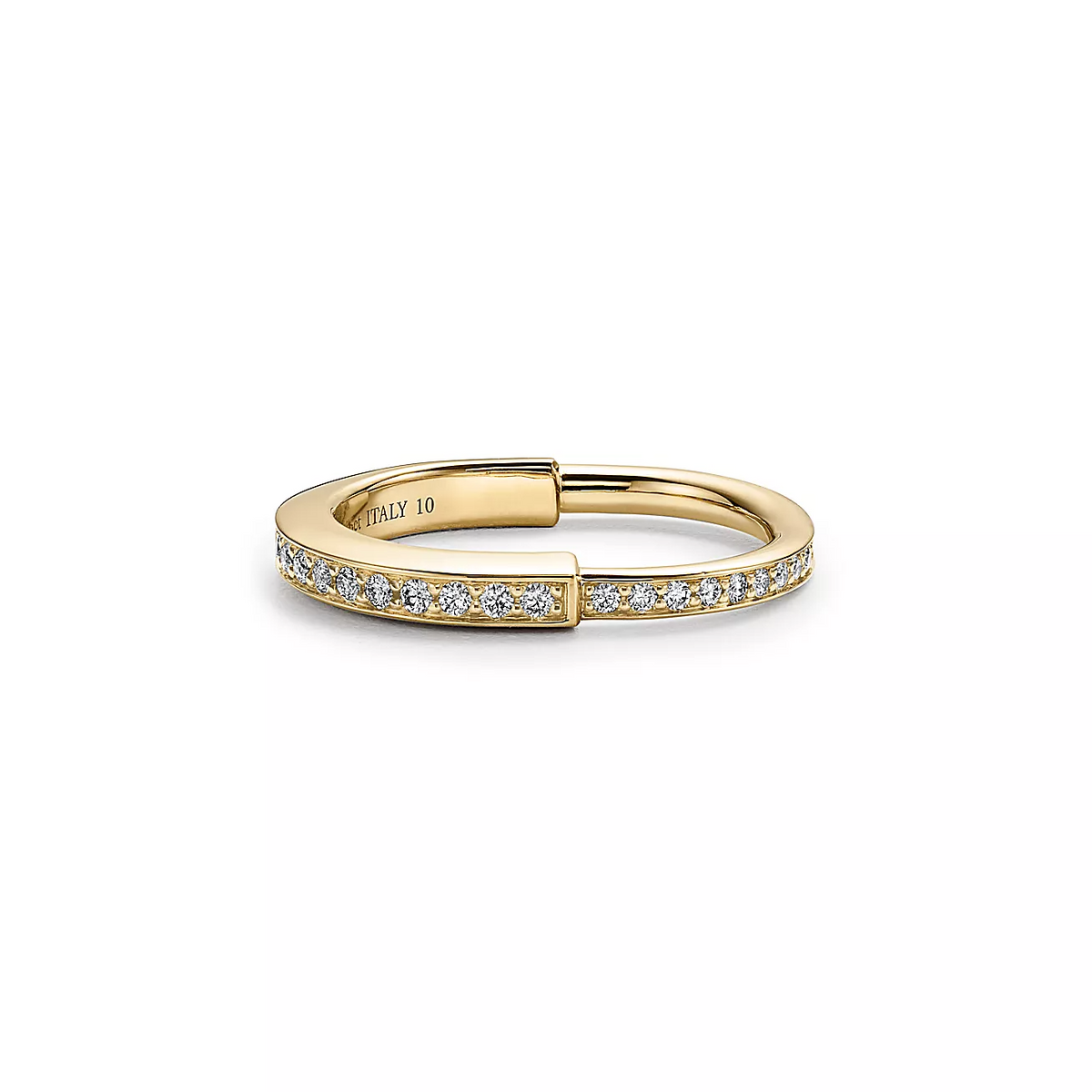 [Dawnora Jewelry]LOCK RING GOLD DIAMOND PAVED