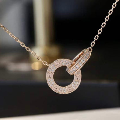 [Dawnora Jewelry]LOVE  FULL DIAMOND PENDANT NECKLACE