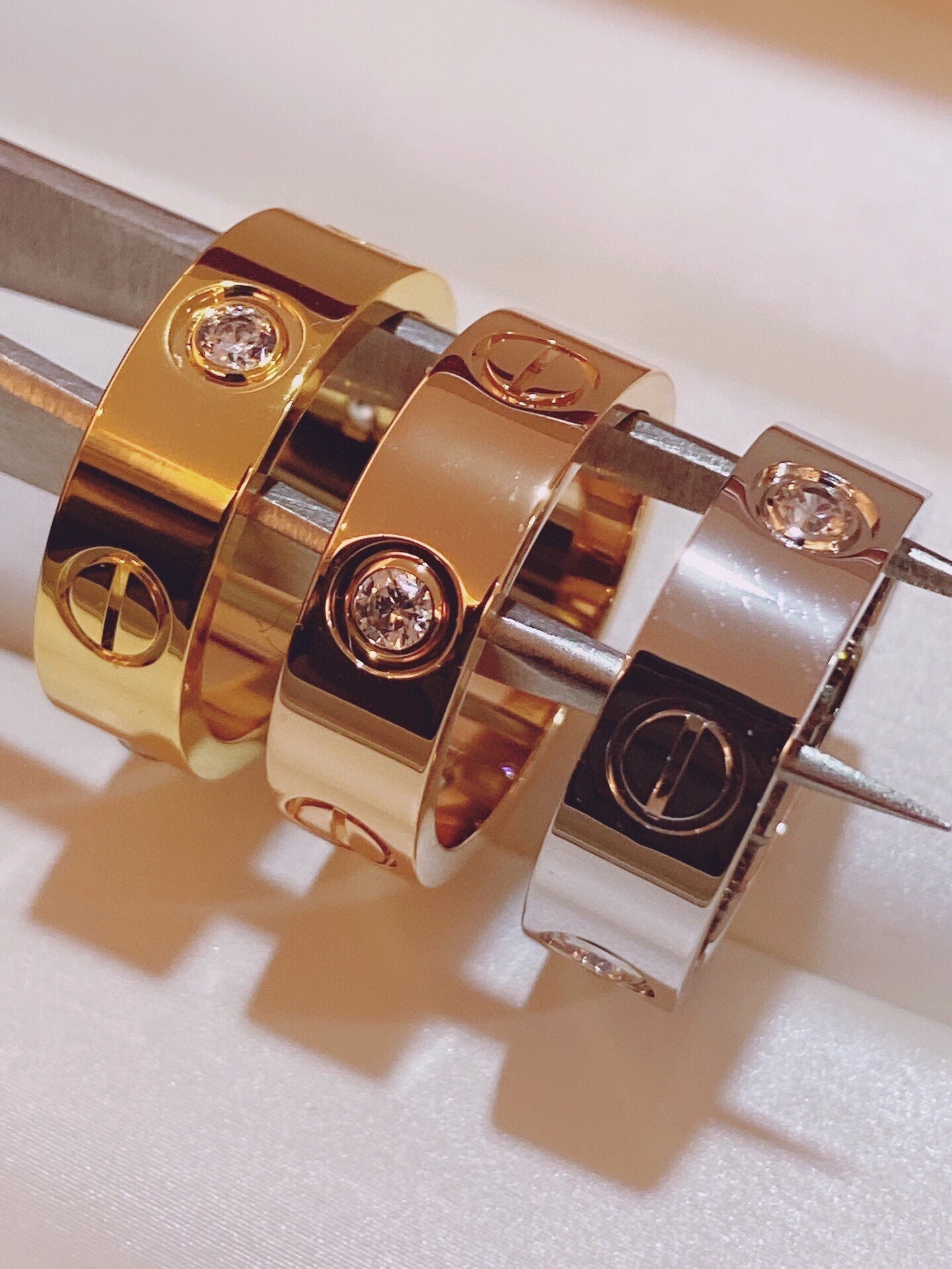 [Dawnora Jewelry]Three-Diamond Ring