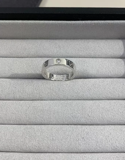 [Dawnora Jewelry]LOVE RING 4MM 1 DIAMOND SILVER