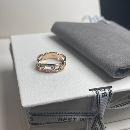 [Dawnora Jewelry]Sliding Single Diamond Ring