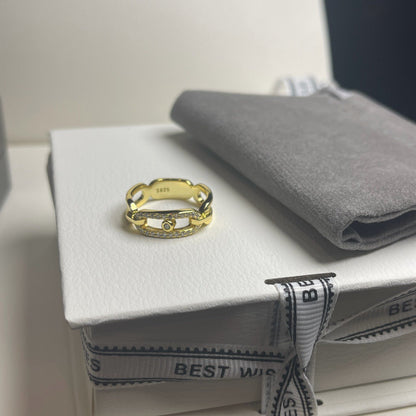 [Dawnora Jewelry]Sliding Single Diamond Ring