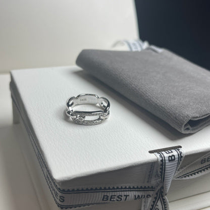 [Dawnora Jewelry]Sliding Single Diamond Ring