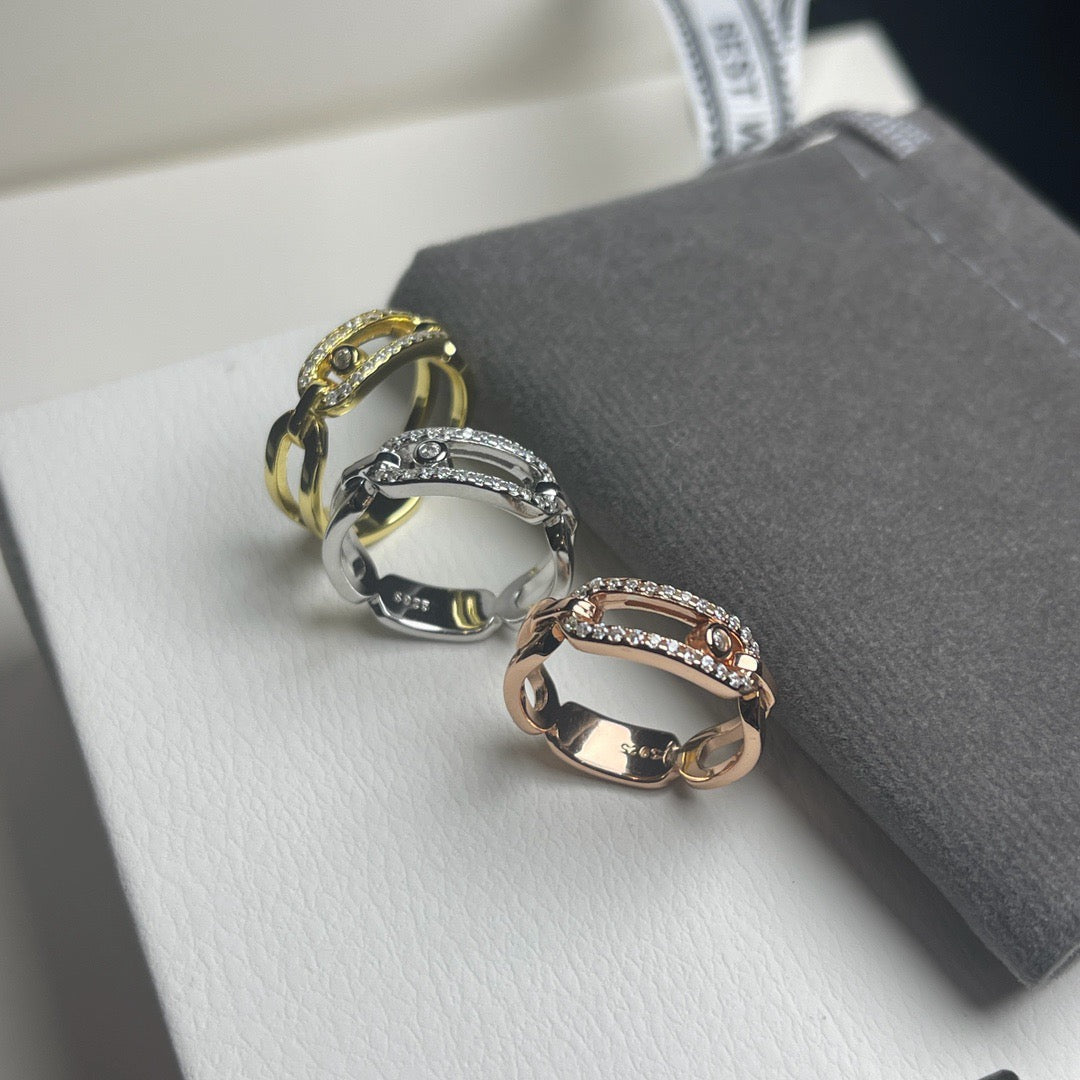 [Dawnora Jewelry]Sliding Single Diamond Ring