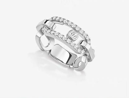 [Dawnora Jewelry]Sliding Single Diamond Ring