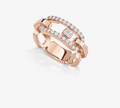 [Dawnora Jewelry]Sliding Single Diamond Ring