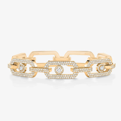 [Dawnora Jewelry]Large Full Diamond Unisex Sliding Bracelet with Moissanite