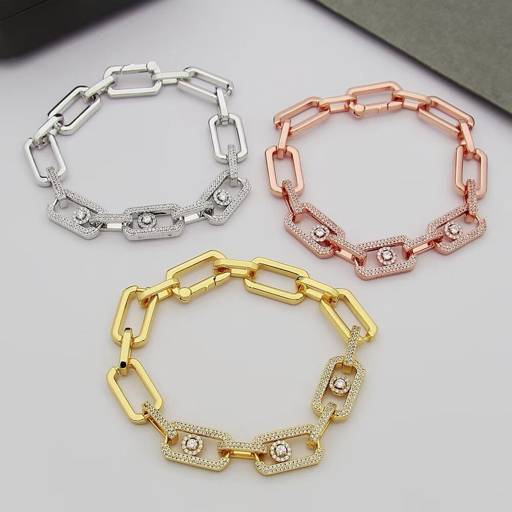 [Dawnora Jewelry]Large Full Diamond Unisex Sliding Bracelet with Moissanite