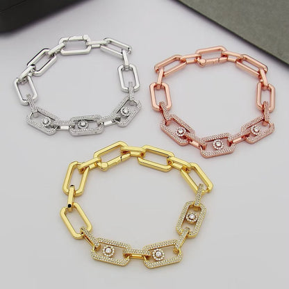[Dawnora Jewelry]Large Full Diamond Unisex Sliding Bracelet with Moissanite