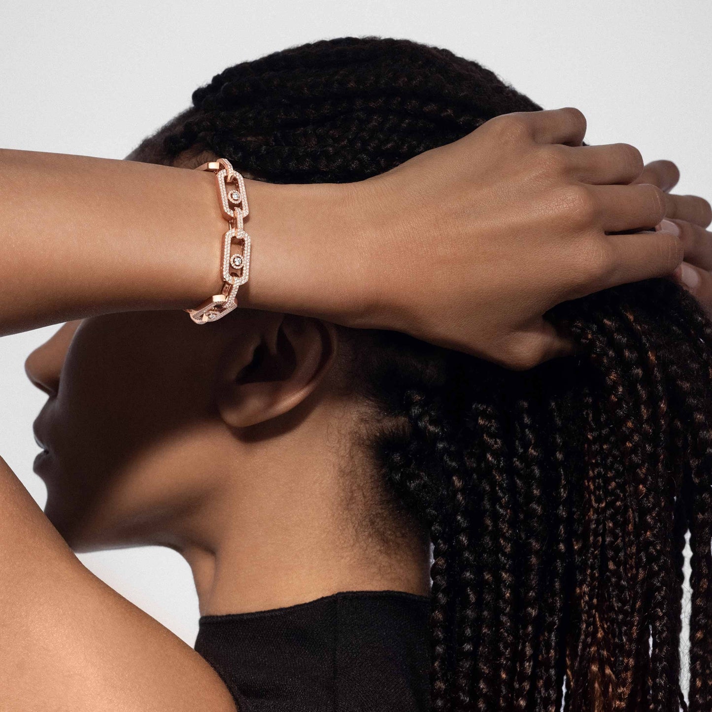 [Dawnora Jewelry]Large Full Diamond Unisex Sliding Bracelet with Moissanite