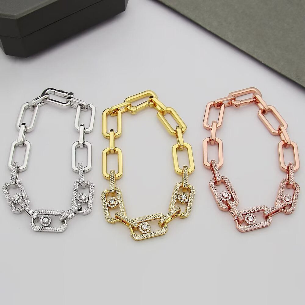 [Dawnora Jewelry]Large Full Diamond Unisex Sliding Bracelet with Moissanite