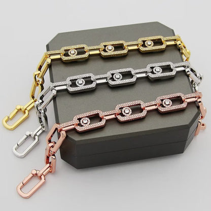 [Dawnora Jewelry]Large Full Diamond Unisex Sliding Bracelet with Moissanite