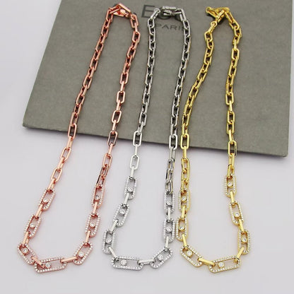 [Dawnora Jewelry]Move Link Pave Diamond Necklace