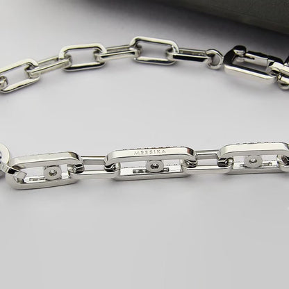 [Dawnora Jewelry]Move Link Pave Diamond Necklace