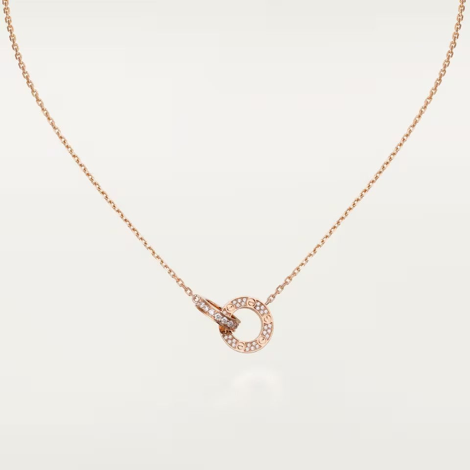 [Dawnora Jewelry]LOVE  FULL DIAMOND PENDANT NECKLACE