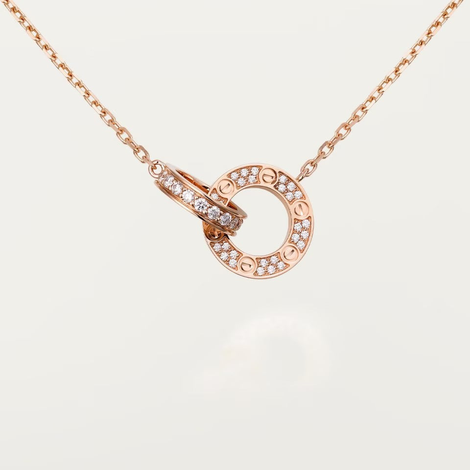 [Dawnora Jewelry]LOVE  FULL DIAMOND PENDANT NECKLACE