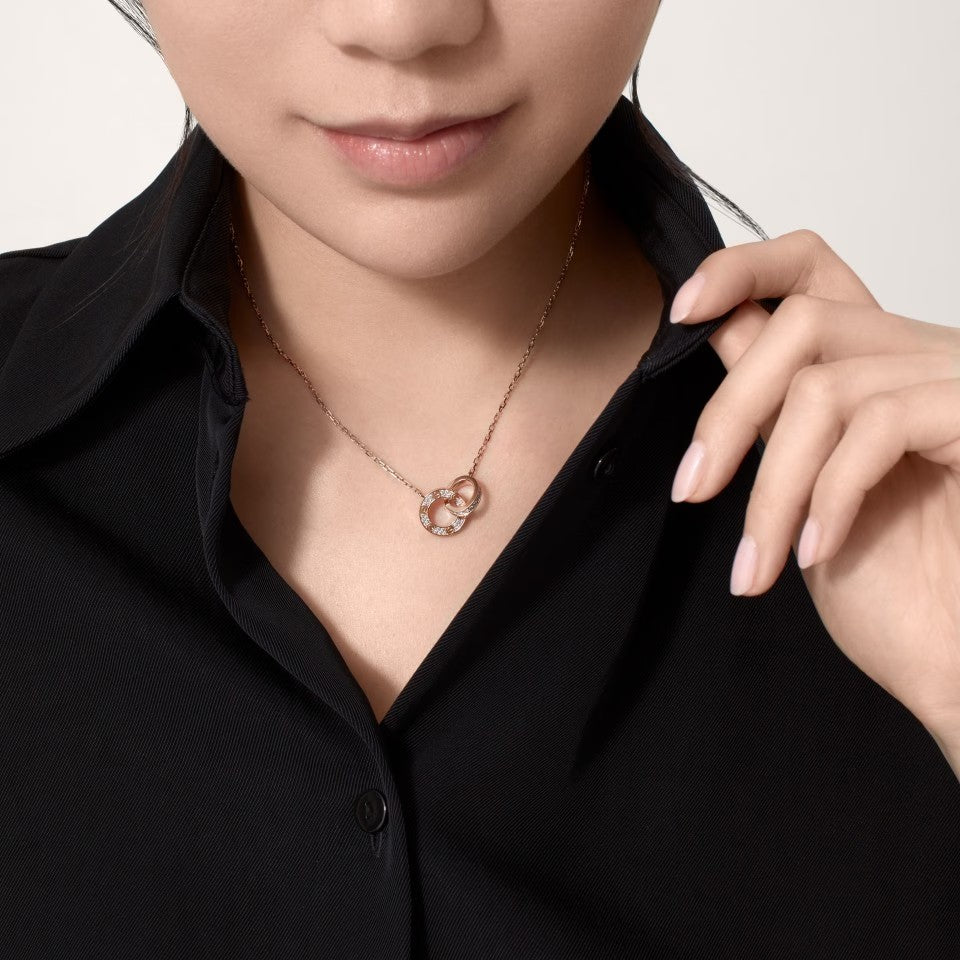 [Dawnora Jewelry]LOVE  FULL DIAMOND PENDANT NECKLACE