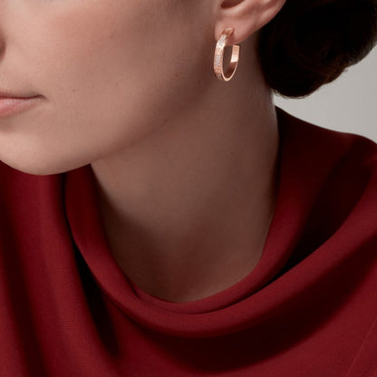 [Dawnora Jewelry]LOVE EARRINGS 3.6MM DIAMOND PAVED