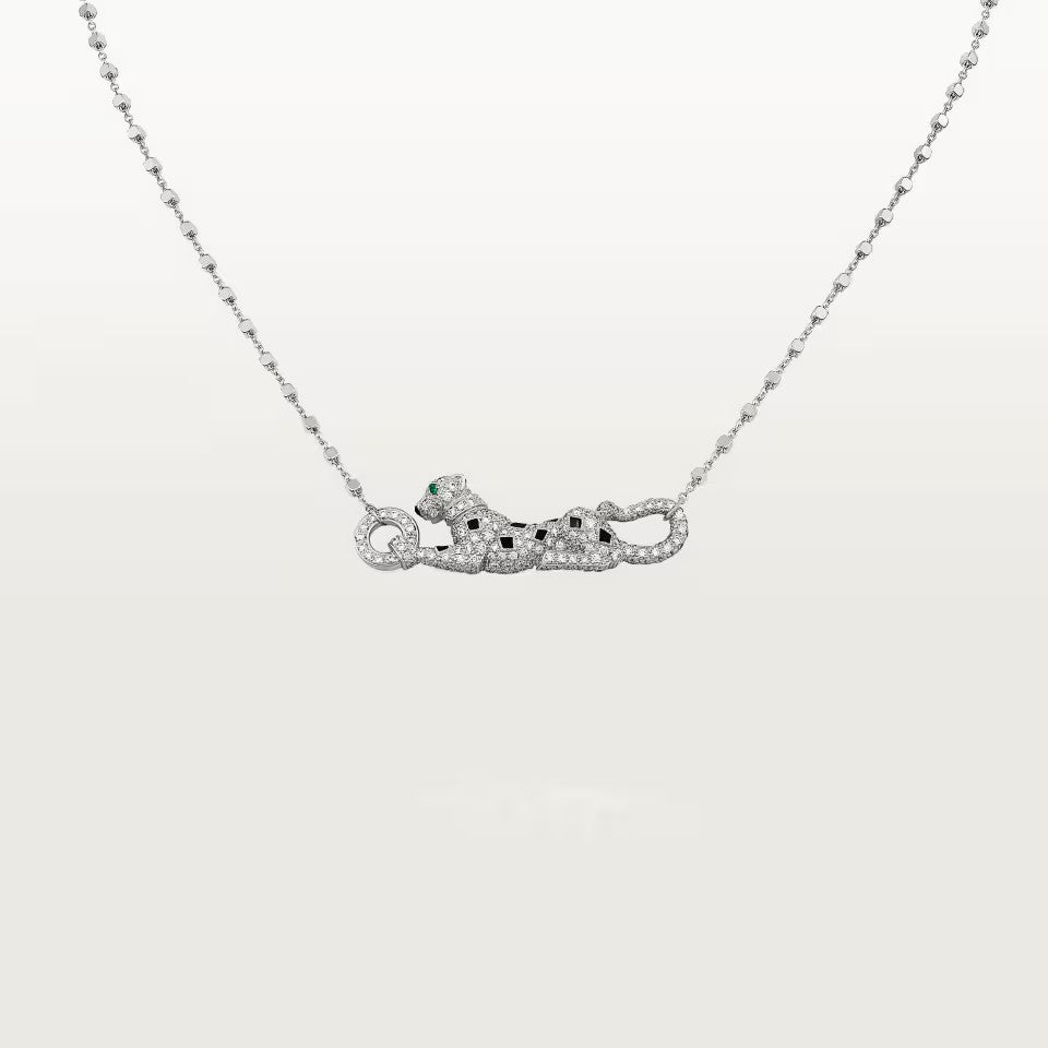 [Dawnora Jewelry]PANTHERE PAVED DIAMOND NECKLACE