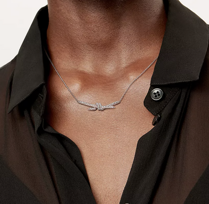 [Dawnora Jewelry]KNOT PENDANT SILVER DIAMOND NECKLACE