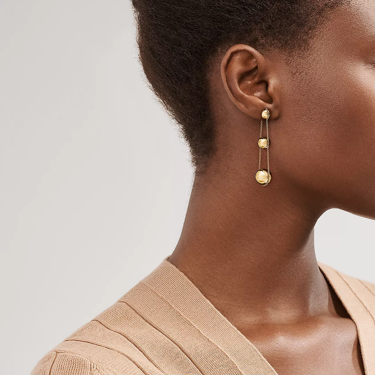 [Dawnora Jewelry]TRIPLE DROP GOLD EARRINGS