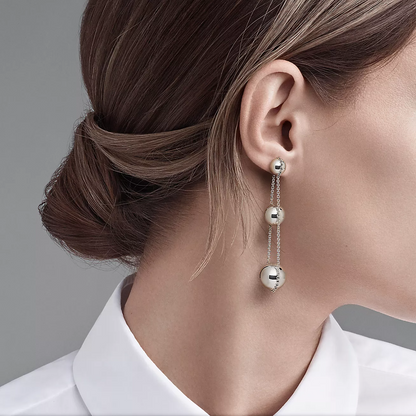 [Dawnora Jewelry]TRIPLE DROP SILVER EARRINGS